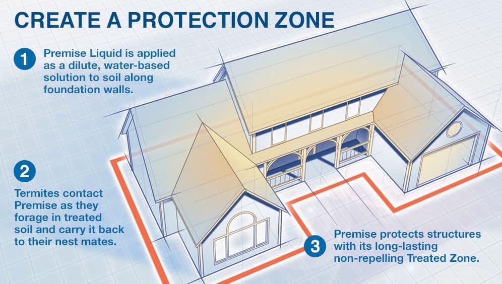 anti-termite prevention zone after slab injection treatment is done